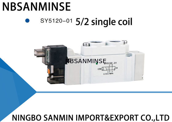 SY5000 มินินิวเมติกโซลินอยด์วาล์ว 220VAC กันฝุ่นตำแหน่ง 5/2 5/3