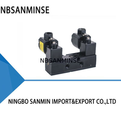 SANMIN ท่อป้องกันการระเบิดชนิดแผ่นคอยล์คู่ 70 ° C NBR ซีล 0.15-0.8Mpa DC24V 3.5W นิวเมติกโซลินอยด์วาล์ว