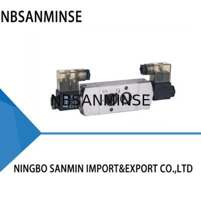 การควบคุมไฟฟ้าคู่ วาล์วซอลีนอยด์ปนูมาติก 120C 5/2 การแปลง 3/2 0.2-1.0Mpa