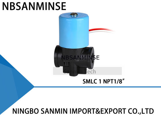 พลาสติกโซลินอยด์วาล์วทองเหลืองปกติปิด 2 ทางพลาสติกวาล์วร่างกายความยาวตะกั่ว 30 ซม