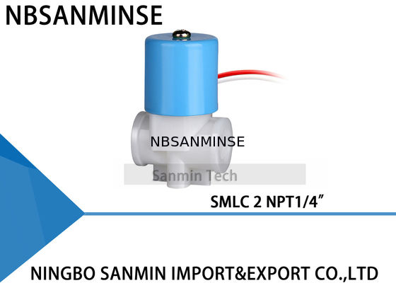พลาสติกโซลินอยด์วาล์วทองเหลืองปกติปิด 2 ทางพลาสติกวาล์วร่างกายความยาวตะกั่ว 30 ซม