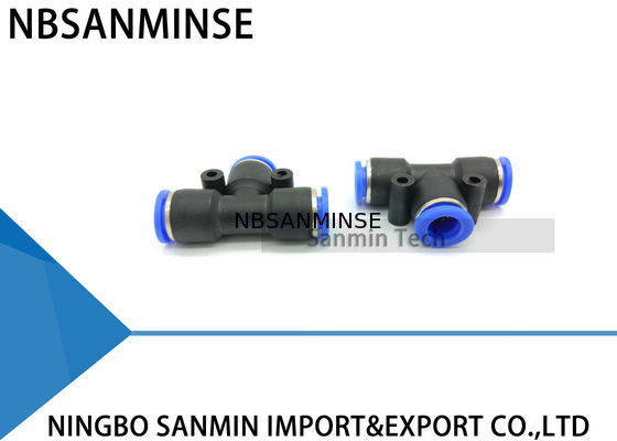 PUT นิวเมติกผลักดันท่อพลาสติกที่เหมาะสมอย่างรวดเร็วสหภาพ Tee ฟิตติ้งอุปกรณ์เครื่องอัดอากาศ Sanmin