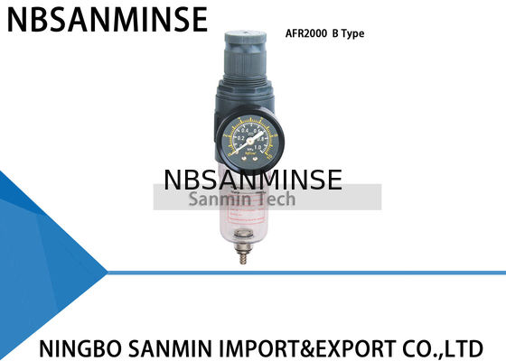 มาตรฐาน 5um กรอง Regulator Lubricator Sanmin AFR2000 BFR2000 หนึ่งหน่วย