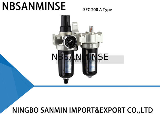 สองหน่วยกรองอากาศ Regulator Lubricator FRL หน่วยอากาศคอมเพรสเซอร์กรอง Regulator Sanmin