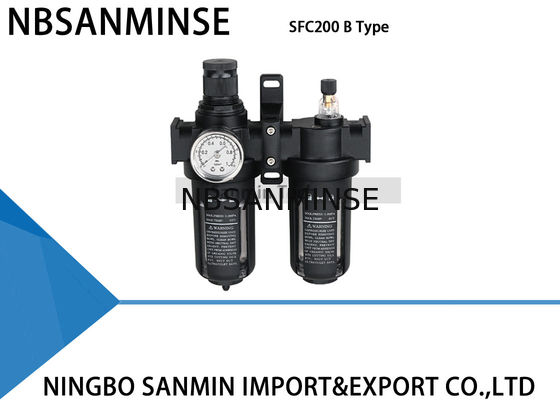 สองหน่วยกรองอากาศ Regulator Lubricator FRL หน่วยอากาศคอมเพรสเซอร์กรอง Regulator Sanmin