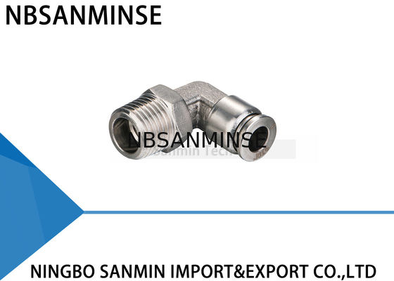 อุปกรณ์นิวเมติกแอร์ชายข้อศอก NBSANMINSE SSPL M5 M6 1/8 1/4 3/8 1/2 SS316L อากาศส่วนประกอบ