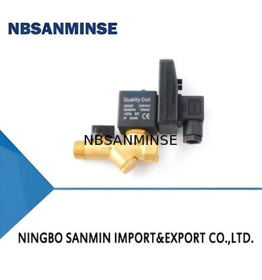 วาล์วระบายน้ำอิเล็กทรอนิกส์ NBSANMINSE G1/2 1.6 Mpa SR-B-15 วาล์วโซลินอยด์ทองเหลือง DC24V AC220V เครื่องระบายน้ำปั๊มลม