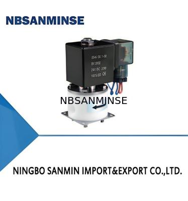 PTFE Solenoid Valve ด้วยอุณหภูมิบริเวณสูงสุด + 60 °C อุณหภูมิกลาง 5 °C ต่ํา 150 °C และ M8 × 1 G1/8 M6 1/4 UNF-28 Linkage