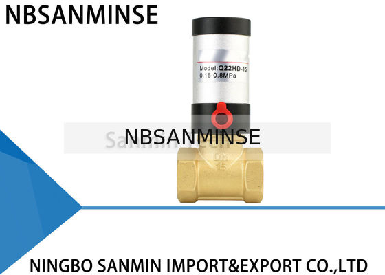 Q22HD ซีรี่ส์วาล์วควบคุมนิวเมติกทองเหลืองวัสดุสแตนเลสวาล์วลูกสูบขับเคลื่อนด้วยอากาศสำหรับอากาศน้ำ