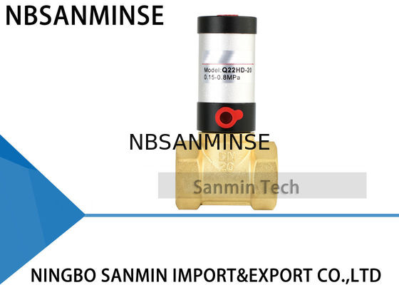 Q22HD ซีรี่ส์วาล์วควบคุมนิวเมติกทองเหลืองวัสดุสแตนเลสวาล์วลูกสูบขับเคลื่อนด้วยอากาศสำหรับอากาศน้ำ