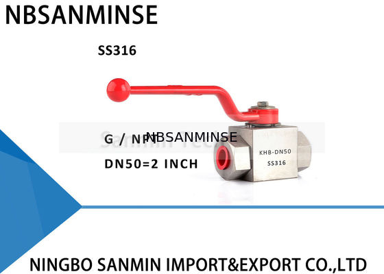 สแตนเลสสตีลบอลวาล์วไฮดรอลิกแรงดันสูง KHB-G1 / 8 1/4 3/8 1/2 ออกแบบป้องกันการกัดกร่อน SS304 SS316