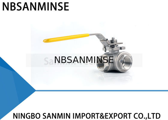 3 Way ไฮดรอลิบอลวาล์วแรงดันสูง 1 นิ้ว 1000psi น้ำน้ำมันและก๊าซ CF8M3K-1 สแตนเลส SS316 น้ำมันและก๊าซท่อสาย