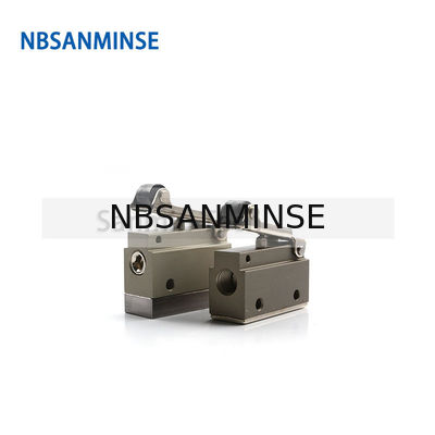 NBSANMINSE V2-M5 V2-1/8 2/2 Way Air Mechnical ควบคุมวาล์วนิวเมติกวาล์วลูกกลิ้งสองทางอัตโนมัติสาย