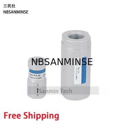 NBSANMINSE KA เช็ควาล์วนิวเมติกแอร์วาล์ว 1/8 1/4 3/8 1/2 3/4 1 1-1/4 1-1/2 2 วาล์วทิศทางเดียวสำหรับการทำงานอัตโนมัติ