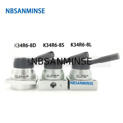 NBSANMINSE K34R6 G1 / 4 "สลับมือวาล์ววาดวาล์ววิศวกรรมนิวเมติกคู่มือวาล์ว G 1/4 กระทู้