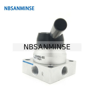 NBSANMINSE K34R6 G1 / 4 "สลับมือวาล์ววาดวาล์ววิศวกรรมนิวเมติกคู่มือวาล์ว G 1/4 กระทู้